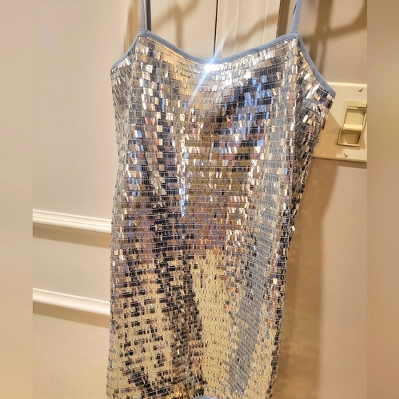 NWT Sequin Mini Dress Lined with Adjustable Straps - Picture 2 of 8
